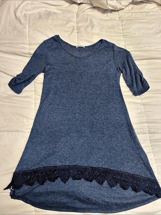 Mudd Dresses & Skirts - Maurice’s Blue Lace-Hem Shirt